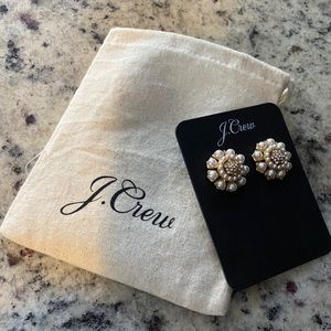 NWT - J Crew Pearl/Crystal Stud Earrings